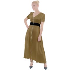 Bronze Mist - Button Up Short Sleeve Maxi Dress by FashionLane