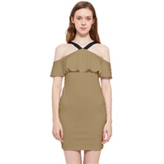 Bronze Mist - Shoulder Frill Bodycon Summer Dress by FashionLane