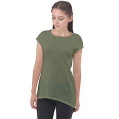 Calliste Green - Cap Sleeve High Low Top