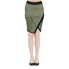 Calliste Green - Midi Wrap Pencil Skirt by FashionLane