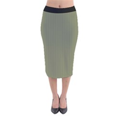 Calliste Green - Velvet Midi Pencil Skirt by FashionLane