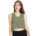 Calliste Green - V-Neck Cropped Tank Top View1