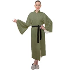 Calliste Green - Maxi Velour Kimono by FashionLane