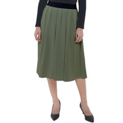 Calliste Green - Classic Velour Midi Skirt  by FashionLane