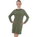 Calliste Green - Long Sleeve Hoodie Dress View1