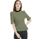 Calliste Green - Frill Neck Blouse View1