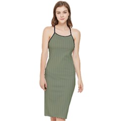 Calliste Green - Bodycon Cross Back Summer Dress