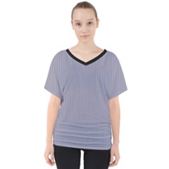 Coin Grey - V-neck Dolman Drape Top by FashionLane