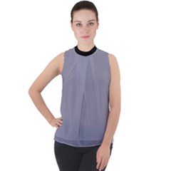 Coin Grey - Mock Neck Chiffon Sleeveless Top by FashionLane