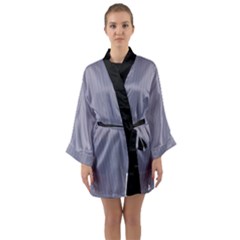 Coin Grey - Long Sleeve Satin Kimono by FashionLane