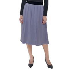 Coin Grey - Classic Velour Midi Skirt  by FashionLane