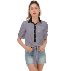 Coin Grey - Tie Front Shirt  by FashionLane