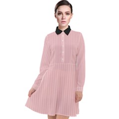 Baby Pink - Long Sleeve Chiffon Shirt Dress by FashionLane