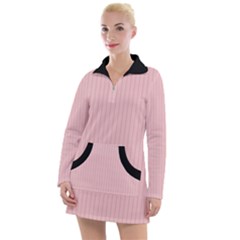 Baby Pink - Women s Long Sleeve Casual Dress by FashionLane