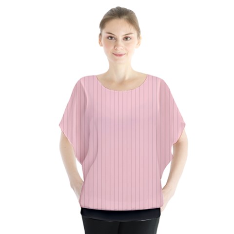 Baby Pink - Batwing Chiffon Blouse by FashionLane