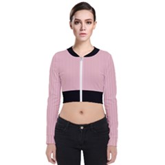 Baby Pink - Long Sleeve Zip Up Bomber Jacket by FashionLane