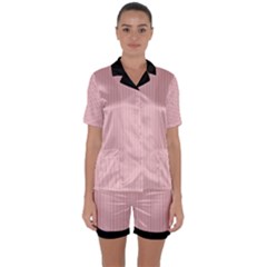 Baby Pink - Satin Short Sleeve Pyjamas Set by FashionLane