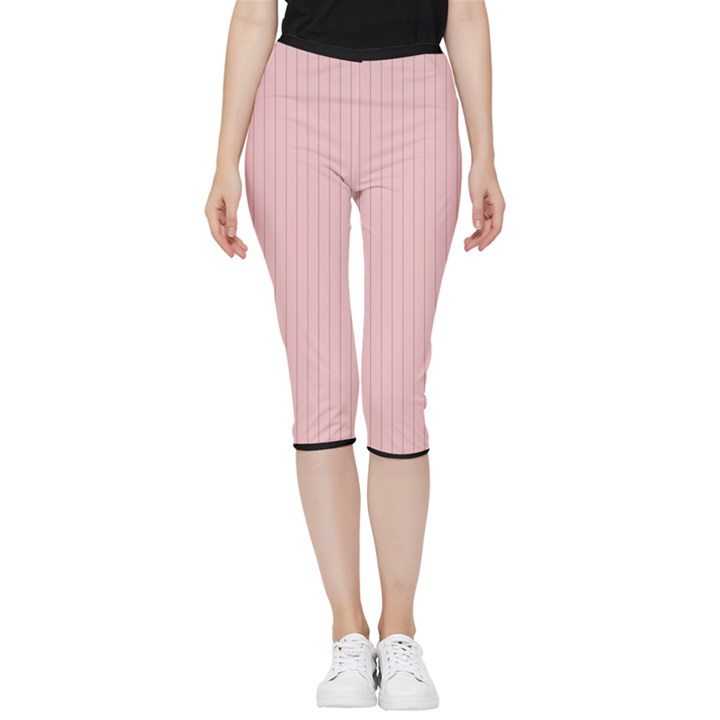 Baby Pink - Inside Out Lightweight Velour Capri Leggings 