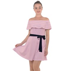 Baby Pink - Off Shoulder Velour Dress by FashionLane