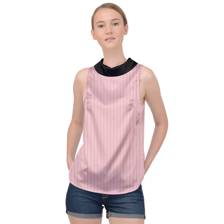 Baby Pink - High Neck Satin Top