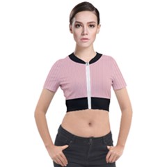 Baby Pink - Short Sleeve Cropped Jacket by FashionLane