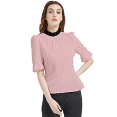 Baby Pink - Frill Neck Blouse