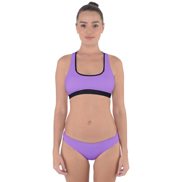 Floral Purple - Cross Back Hipster Bikini Set