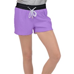 Floral Purple - Velour Lounge Shorts by FashionLane