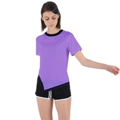 Floral Purple - Asymmetrical Short Sleeve Sports Tee