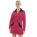 French Raspberry Red - Women s Long Sleeve Casual Dress View1