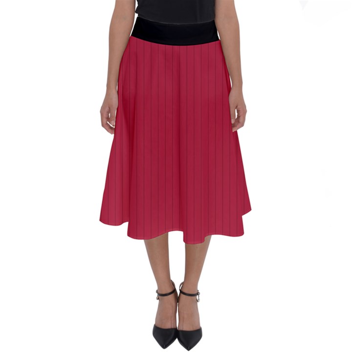 French Raspberry Red - Perfect Length Midi Skirt