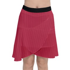 French Raspberry Red - Chiffon Wrap Front Skirt by FashionLane