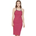 French Raspberry Red - Bodycon Cross Back Summer Dress View1