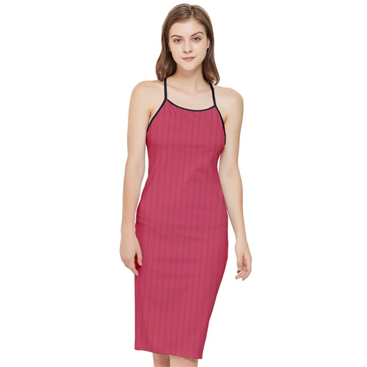 French Raspberry Red - Bodycon Cross Back Summer Dress