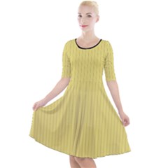 Harvest Gold - Quarter Sleeve A-line Dress by FashionLane