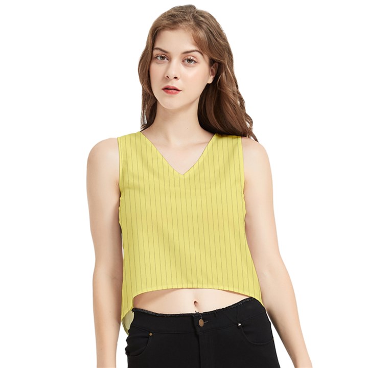 Harvest Gold - V-Neck Cropped Tank Top