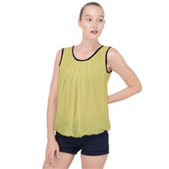 Harvest Gold - Bubble Hem Chiffon Tank Top by FashionLane