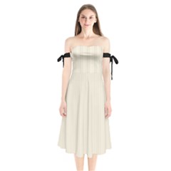 Magnolia White - Shoulder Tie Bardot Midi Dress by FashionLane