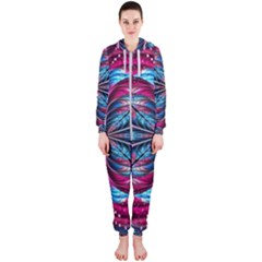 Fractal Flower Hooded Jumpsuit (ladies)  by Sparkle