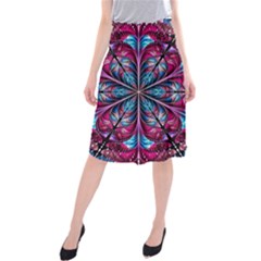 Fractal Flower Midi Beach Skirt by Sparkle