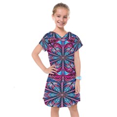 Fractal Flower Kids  Drop Waist Dress by Sparkle