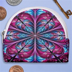 Fractal Flower Horseshoe Style Canvas Pouch by Sparkle