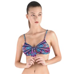 Fractal Flower Tie Up Cut Bikini Top by Sparkle