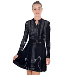 Fractal Guitar Long Sleeve Panel Dress by Sparkle