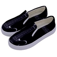 Fractal Guitar Kids  Canvas Slip Ons by Sparkle