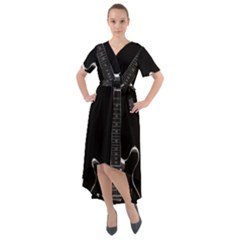 Fractal Guitar Front Wrap High Low Dress by Sparkle