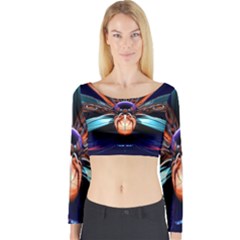 Fractal Flower Long Sleeve Crop Top by Sparkle