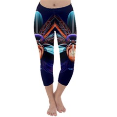 Fractal Flower Capri Winter Leggings  by Sparkle