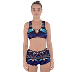 Fractal Flower Racerback Boyleg Bikini Set by Sparkle