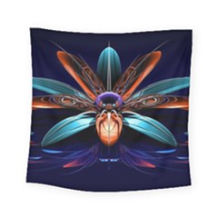 Fractal Flower Square Tapestry (small) by Sparkle